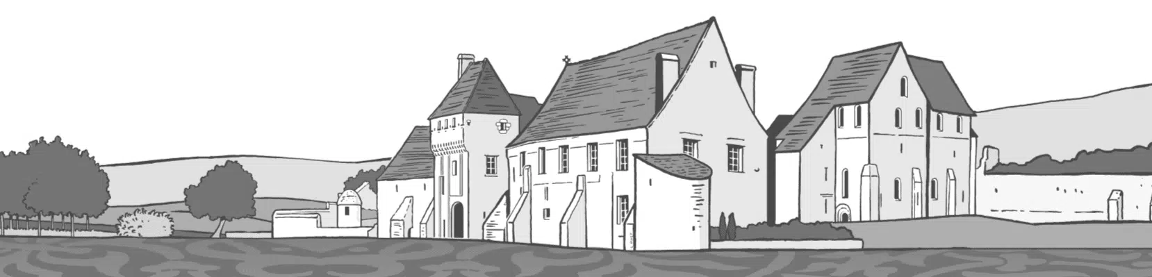 Illustration du domaine de la Corroirie dans son paysage
